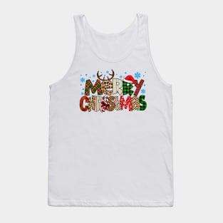 Merry Christmas Red Buffalo Plaid Tank Top